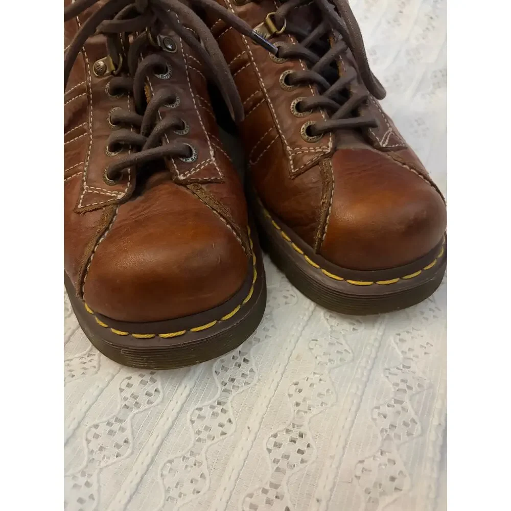 Vintage Dr Martens 9764 Brown Leather Chunky Oxford Shoes Men's 8 Y2K